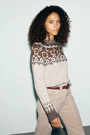Thick sweater with geometric print - ROA