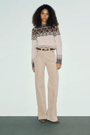 Thick sweater with geometric print - ROA