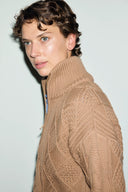 Cable wooltruck neck sweater - ROXY - Beige