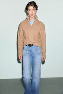 Cable wooltruck neck sweater - ROXY - Beige