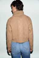 Cable wooltruck neck sweater - ROXY - Beige