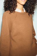 Merino wool round-neck sweater - RIVE - Brown