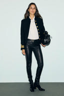 Leather slim pants - MUSE - Black