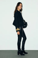Leather slim pants - MUSE - Black
