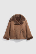 Shearling biker jacket - FIA - Brown