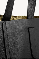 Shopping Bag In Grainy Leather Metallic Inside - Simple 2