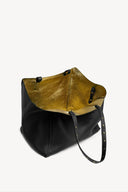 Shopping Bag In Grainy Leather Metallic Inside - Simple 2