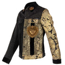 Dolce & Gabbana Black Gold Floral Jacquard Men Biker Jacket
