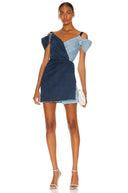 Dolce & Gabbana Two Tone Blue Patchwork Denim Mini Dress Moksyz Dolce & Gabbana Two Tone Blue Patchwork Denim Mini Dress Moksyz