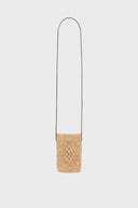 Raffia phone holder - ROSIE - BEIGE