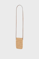 Raffia phone holder - ROSIE - BEIGE