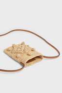 Raffia phone holder - ROSIE - BEIGE