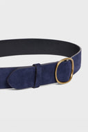 GD Suede leather belt - PALOMA - Navy