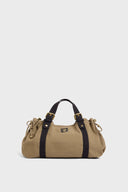 GD Canvas 24H Bag In Cotton Canvas With Gd Initial - Khaki