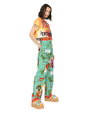 Dolce & Gabbana Green Silk Printed Straight Pants