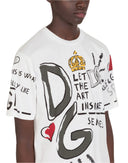 Dolce & Gabbana White Short-Sleeved Printed Jersey T-shirt