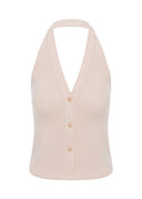 Halter Knit Top – Soft Ivory
