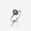 Mini Puzzle Ring in White Gold and Black Diamond Pavé