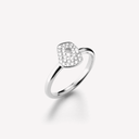 Mini Puzzle Ring in White Gold and White Diamond Pavé
