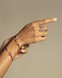 Puzzle Luce Rigid Bracelet in White Gold and White Diamonds