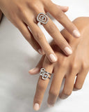Puzzle Luce Ring in White Gold and White Diamonds