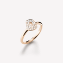 Mini Puzzle Ring in Rose Gold and White Diamond Pave