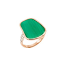 Puzzle Solo Ring in Rose Gold, White Diamonds and Malachite