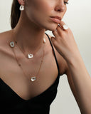 Puzzle Solo Ring in Rose Gold, White Diamonds and Natural Mother-of-pearl