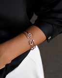 Puzzle Luce Rigid Bracelet in White Gold and White Diamonds