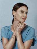 Hiroko Earrings in Rose Gold, White Gold and White Diamonds