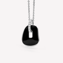 Solo Puzzle Pendant in White Gold, White Diamonds and Onyx