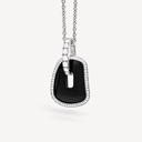 Solo Puzzle Pendant in White Gold, White Diamonds and Onyx