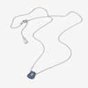 Mini Puzzle Pendant in White Gold and Blue Sapphire Pave
