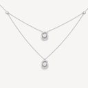 Double Puzzle Luce Pendant in White Gold and White Diamonds