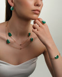 Puzzle Solo Necklace in Rose Gold and Malachite