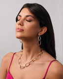 Hiroko Earrings in Rose Gold, White Gold and White Diamonds