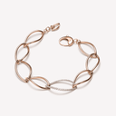 Navettes Bracelet in Rose Gold, White Gold and White Diamonds