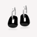 Puzzle Solo Earrings in White Gold and Onyx