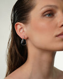 Puzzle Solo Earrings in White Gold and Onyx
