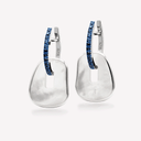 Puzzle Solo Earrings in White Gold, Blue Sapphires and Natural Mother-of-pearl