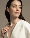 Puzzle Luce Stud Earrings in White Gold and White Diamonds