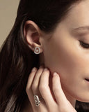 Puzzle Luce Stud Earrings in White Gold and White Diamonds