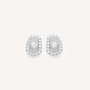 Puzzle Luce Stud Earrings in White Gold and White Diamonds