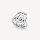 Large Puzzle Luce Ring in White Gold and White Diamonds