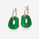 Puzzle Solo Earrings in Rose Gold and Malachite