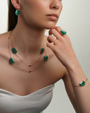 Puzzle Solo Earrings in Rose Gold and Malachite