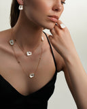 Puzzle Solo Earrings in Rose Gold and Natural Mother-of-pearl