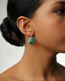 Puzzle Solo Earrings in Rose Gold, White Diamonds and Malachite