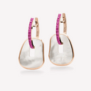 Puzzle Solo Earrings in Rose Gold, Pink Sapphires and Natural Mother-of-pearl