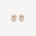 Mini Puzzle Stud Earrings in Rose Gold and White Diamonds Pavé